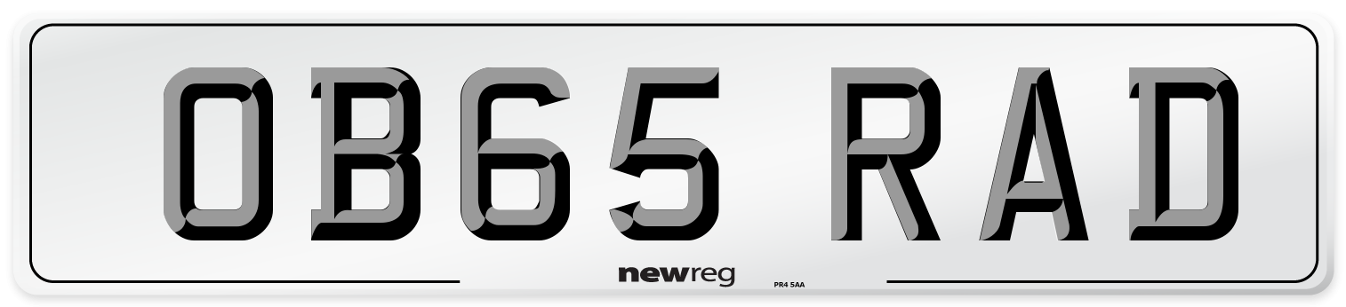 OB65 RAD Number Plate from New Reg